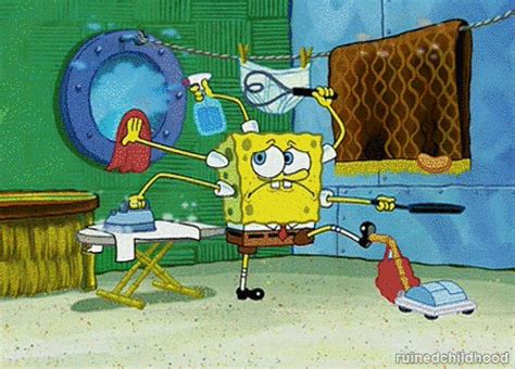 spongebob cleaning Memes & GIFs 